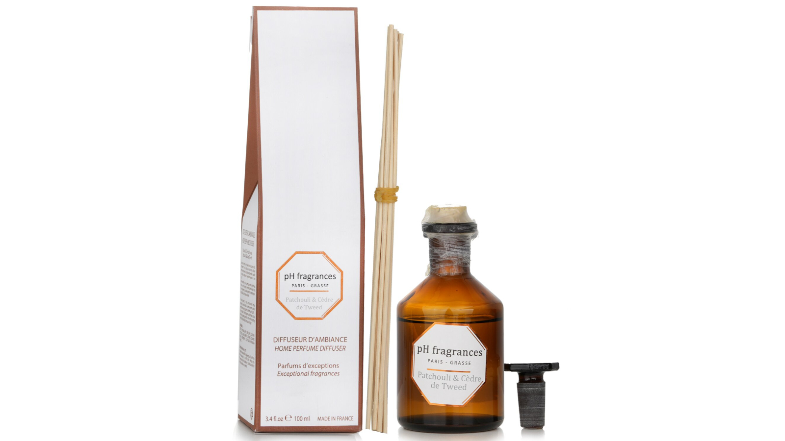 pH fragrances Patchouli and Cedre De Tweed Home Perfume Diffuser - 100ml/3.4oz