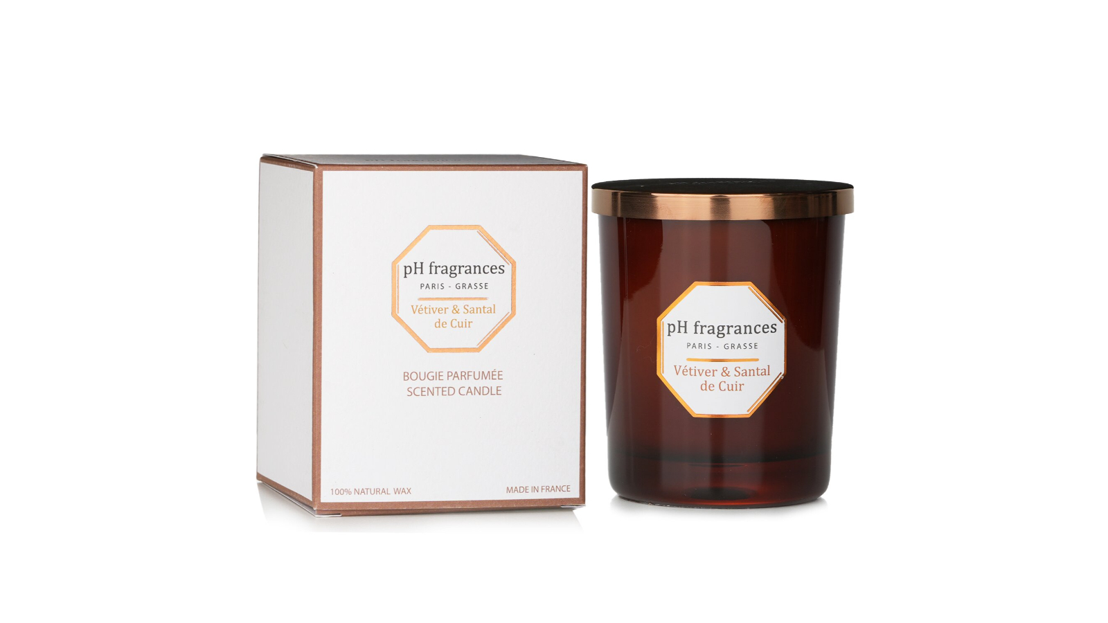 pH fragrances Vetiver and Santal De Cuir Scented Candle - 180g/6.3oz