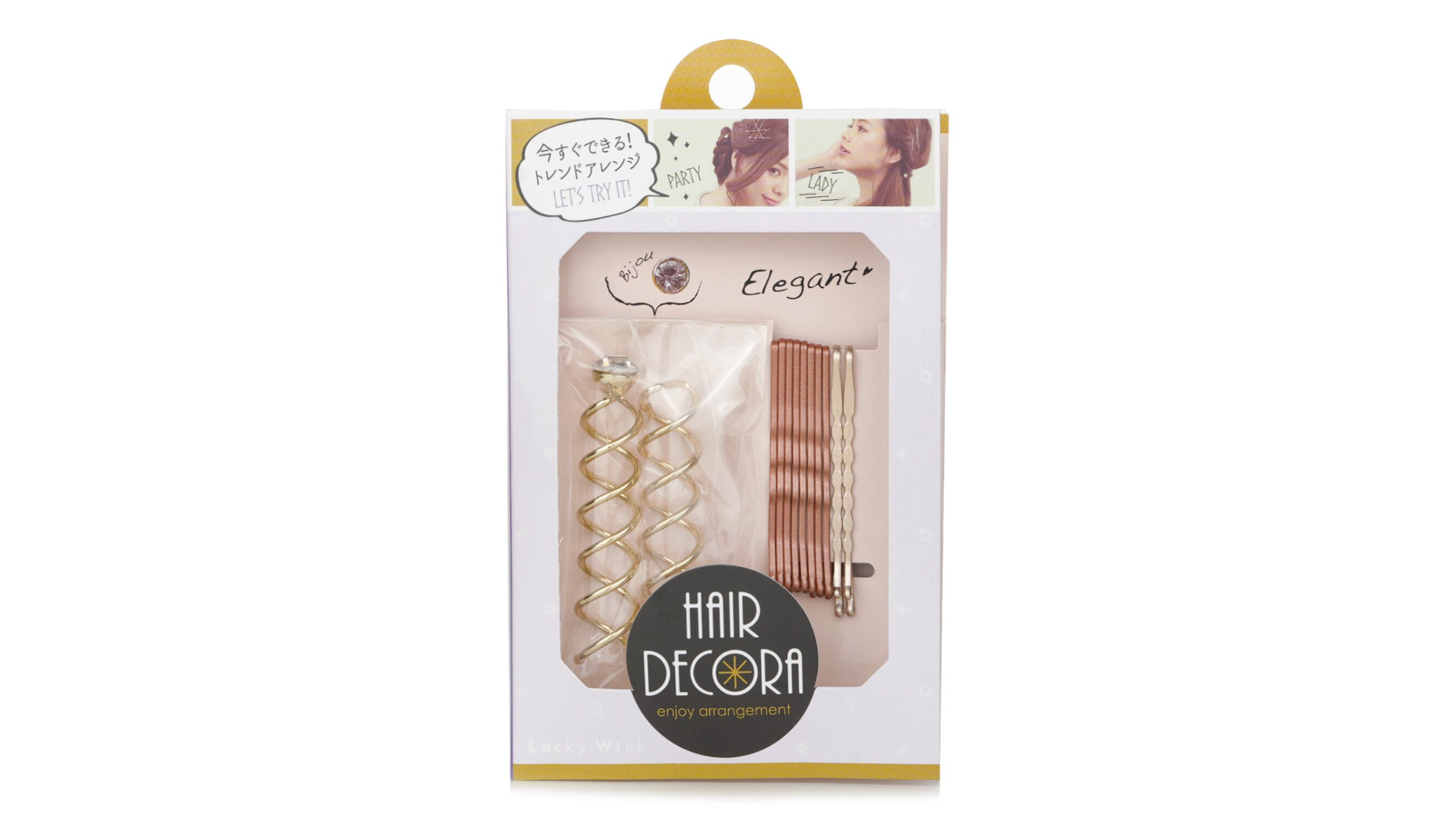 Lucky Trendy Pink and Gold Combination Cute Hairpin Set