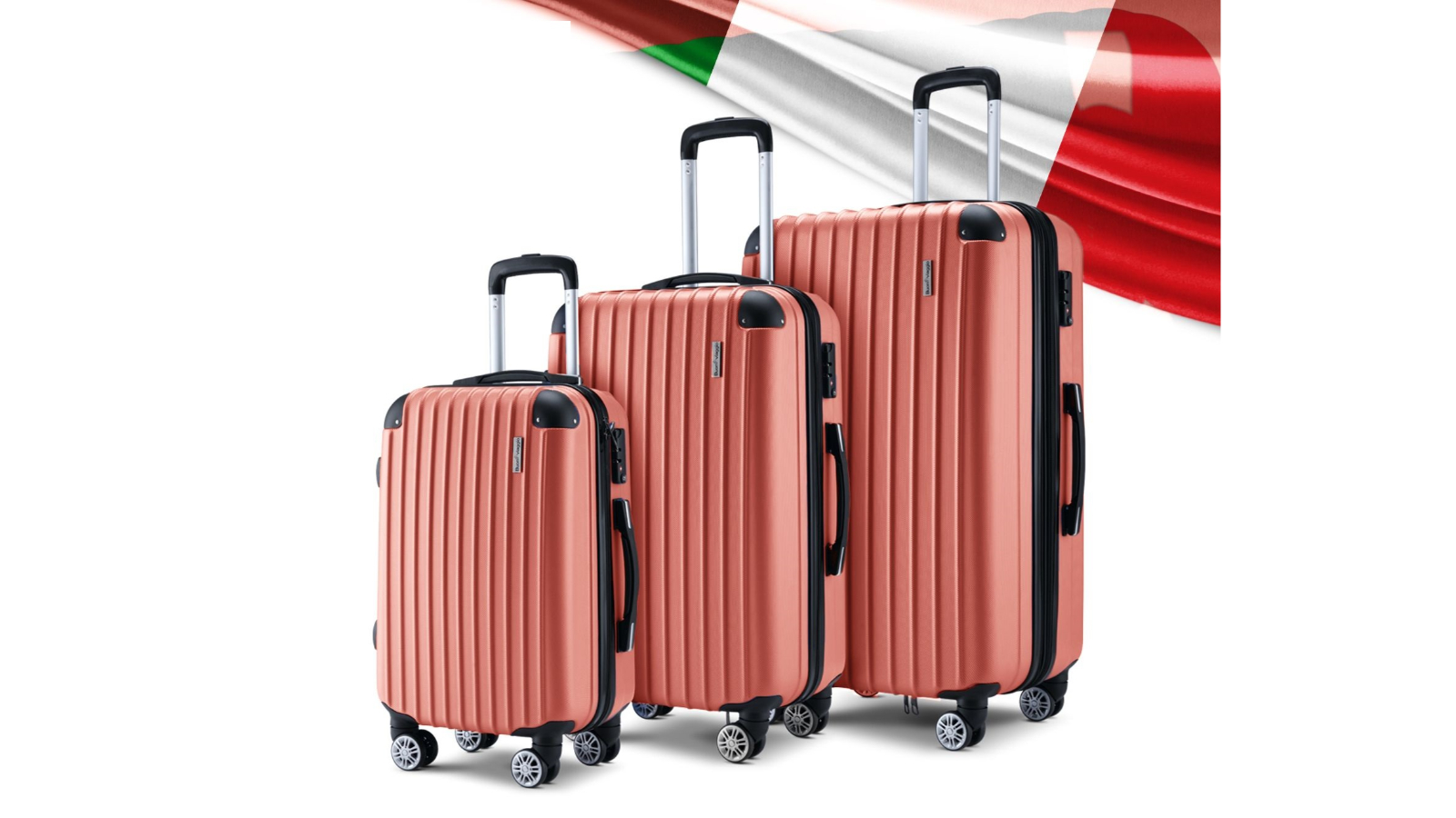 Rose gold hard shell luggage set deals
