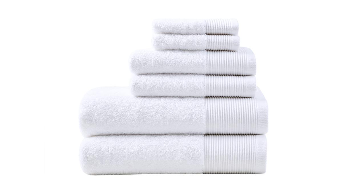 Cloud Linen 6 Piece Retreat Cotton Tencel Antimicrobial Towel Set - White