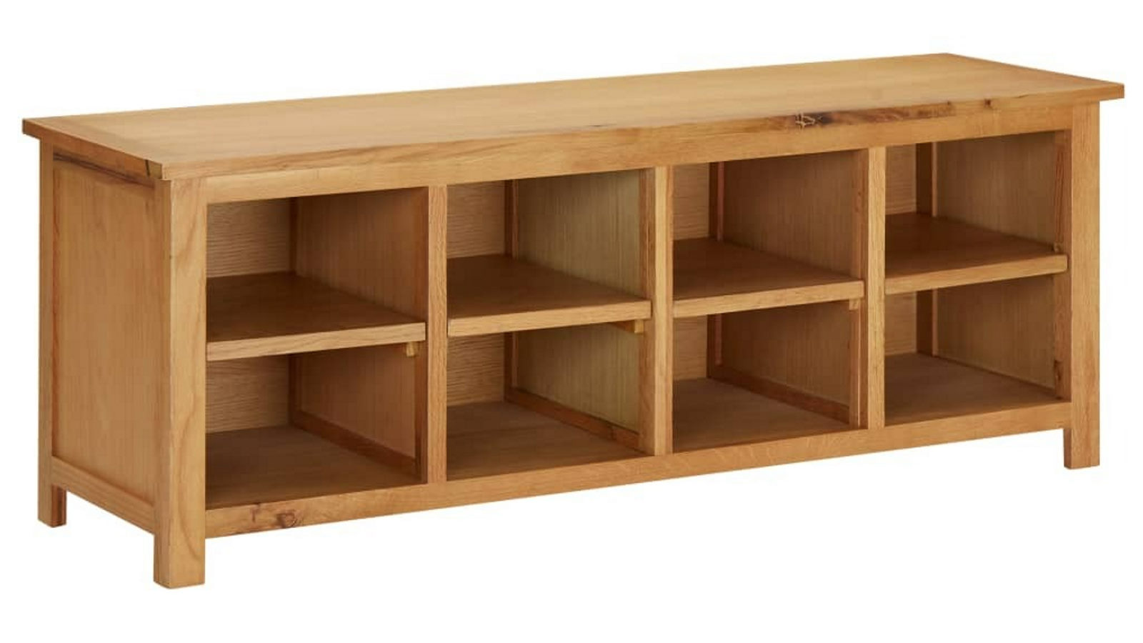 vidaXL 114 x 37 x 45cm Solid Oak Wood Shoe Rack