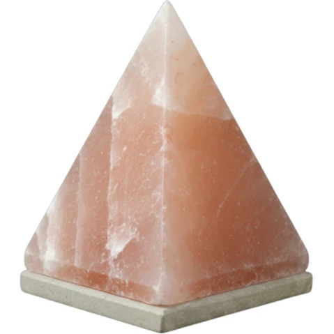 Orku 12V 12W Crystal Carved Pyramid Himalayan Rock Pink Salt Lamp