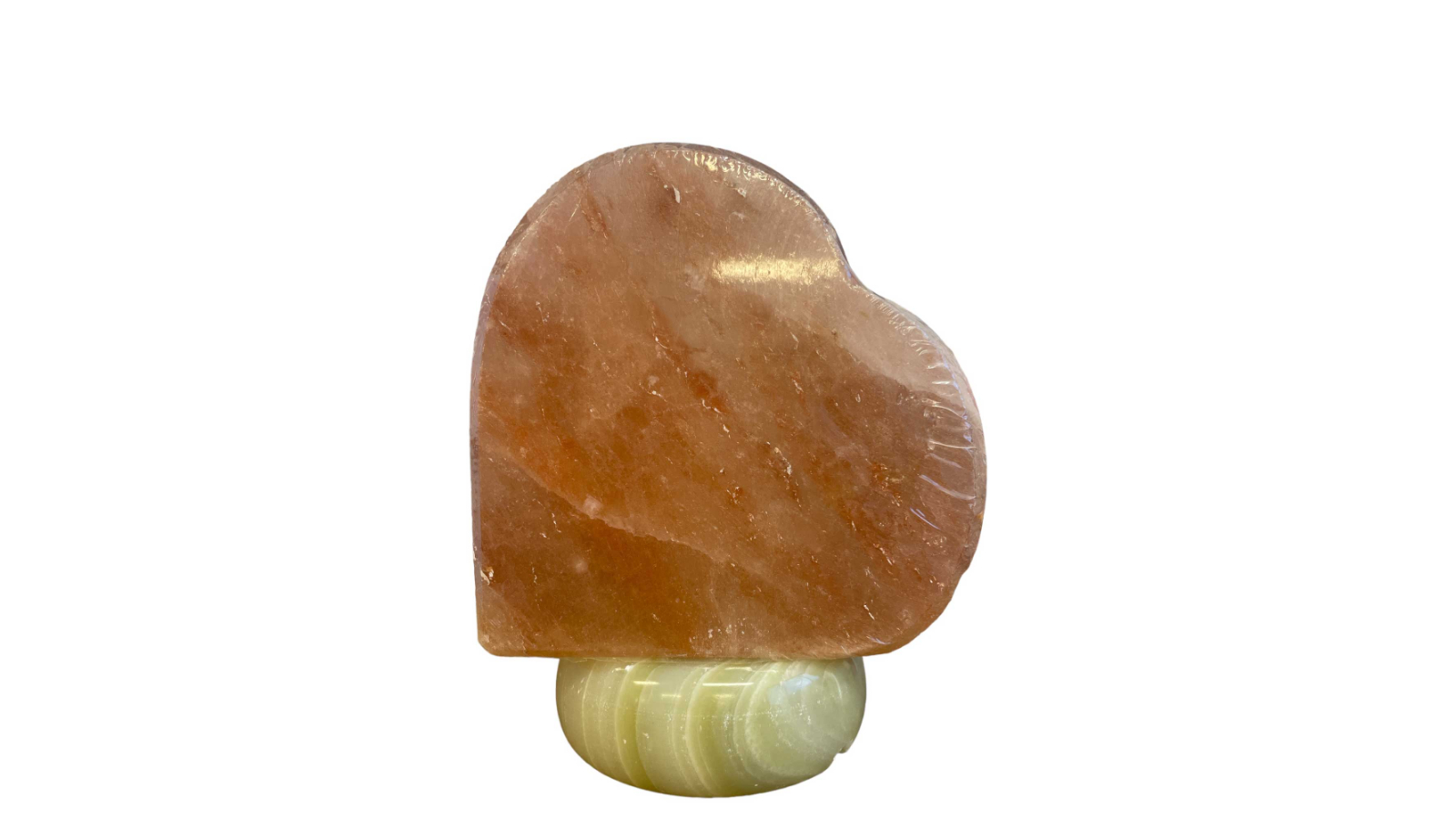 Orku 12V 12W Crystal Heart Carved Rock Himalayan Pink Salt Lamp