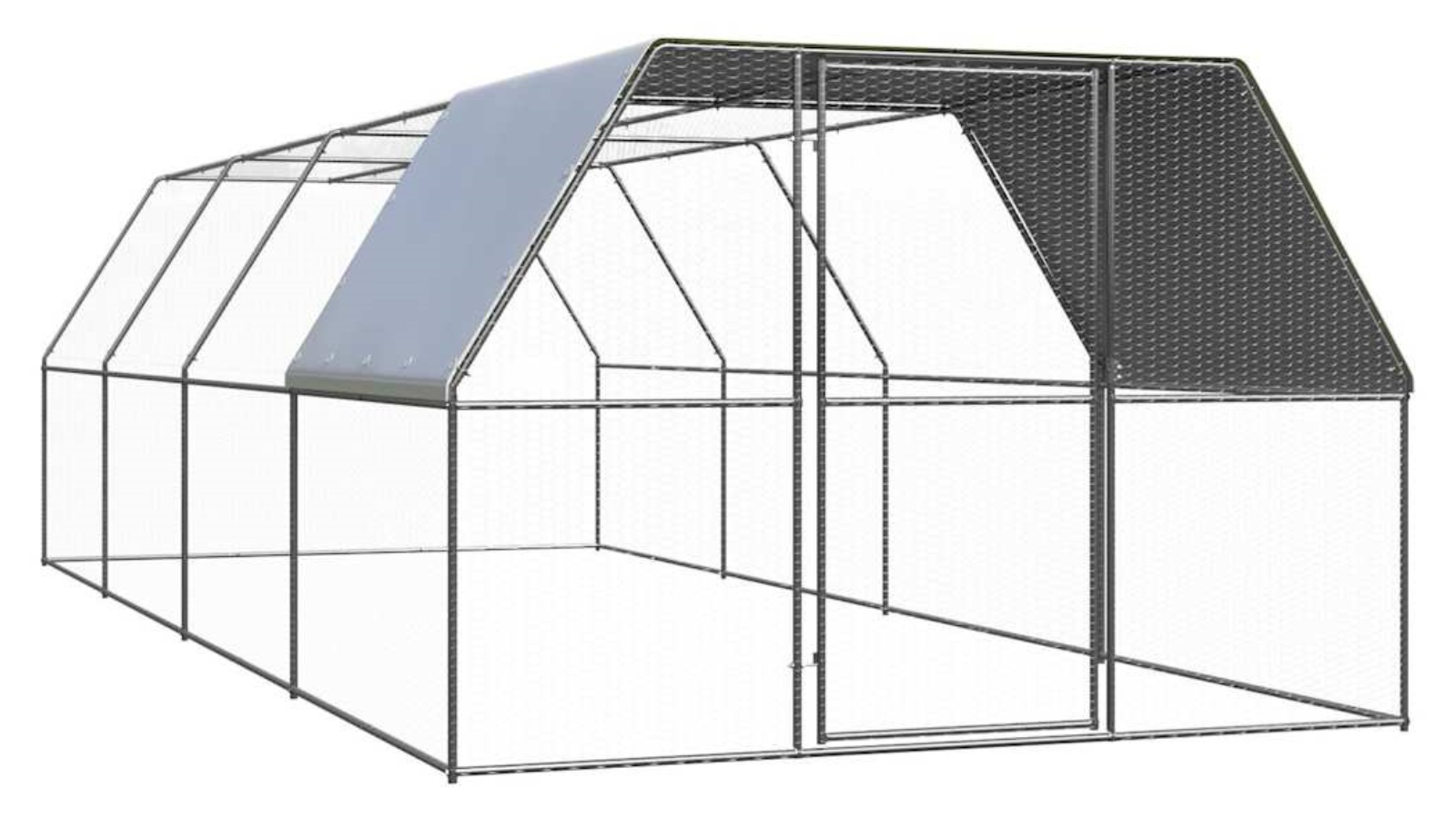 vidaXL Galvanised Steel Chicken Cage 