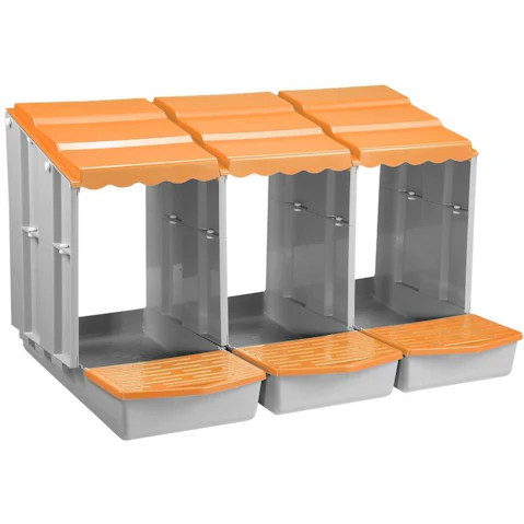 Pet Scene 3 Hole Plastic Roll Away Modular Chicken Egg Nesting Coop