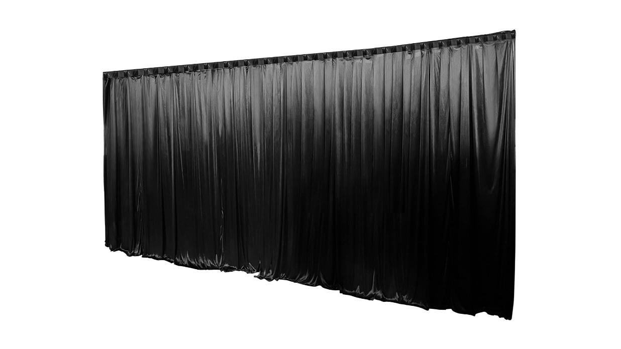 Black Curtain Silk Drape Photo Party Stage Booth Venue Xmas Decoration Backdrop - 3 x 6metre