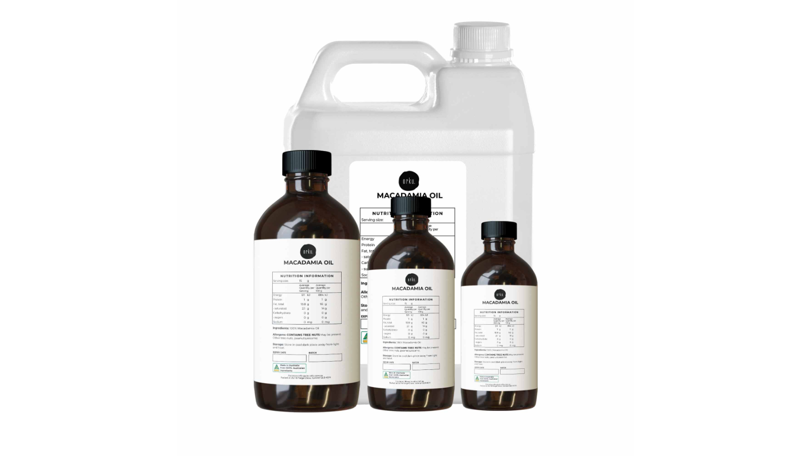 Orku Natural Cold Pressed Macadamia Nut Oil