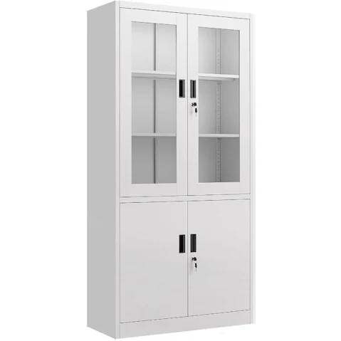 Steel Tempered Glass Filing Cabinet