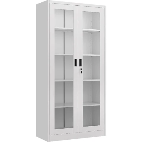 Steel Tempered Glass Door Display Cupboard Rack Filing Cabinet