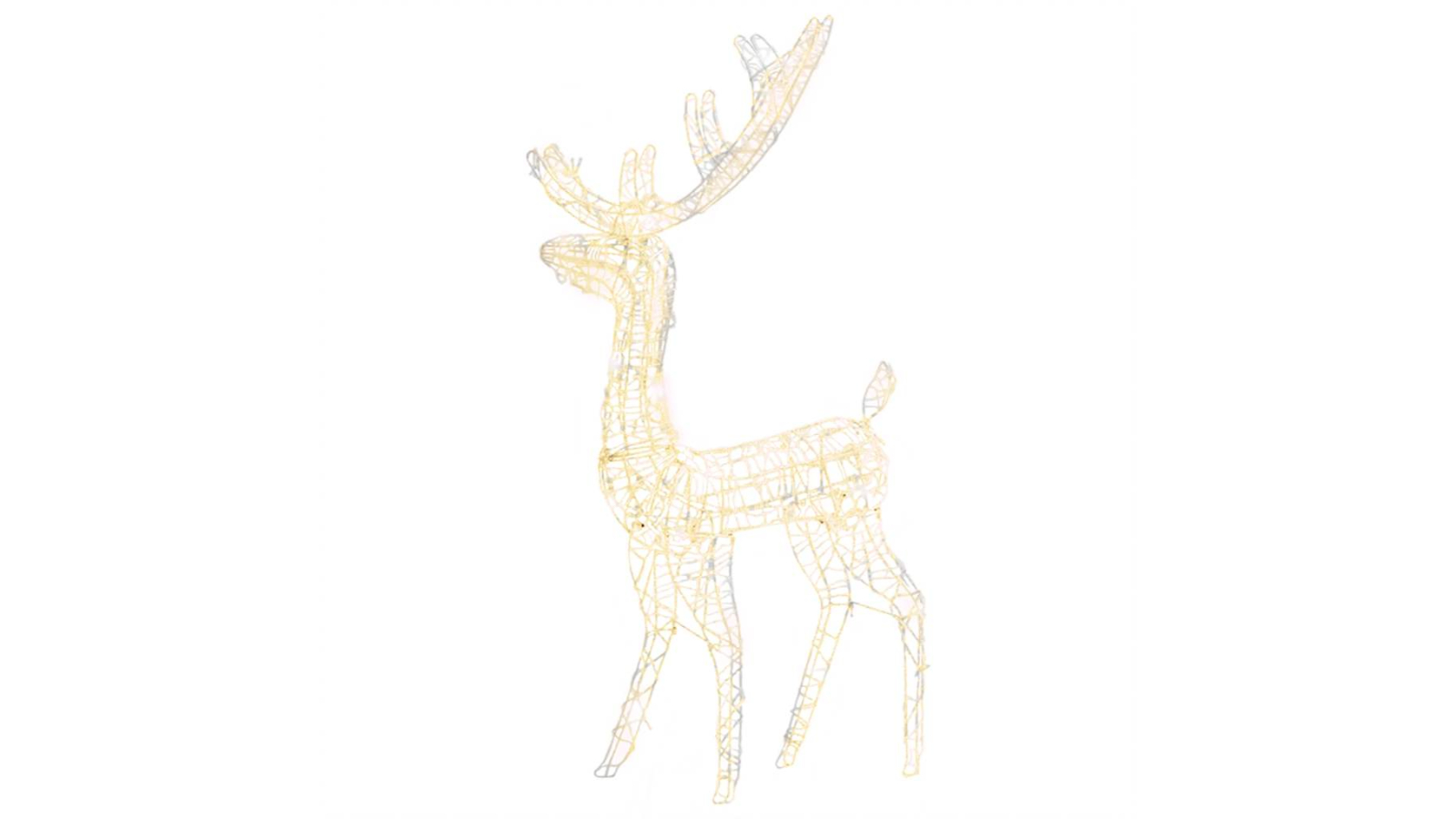 vidaXL Warm White Acrylic 140 LEDs Reindeer Christmas Decoration - 128cm 