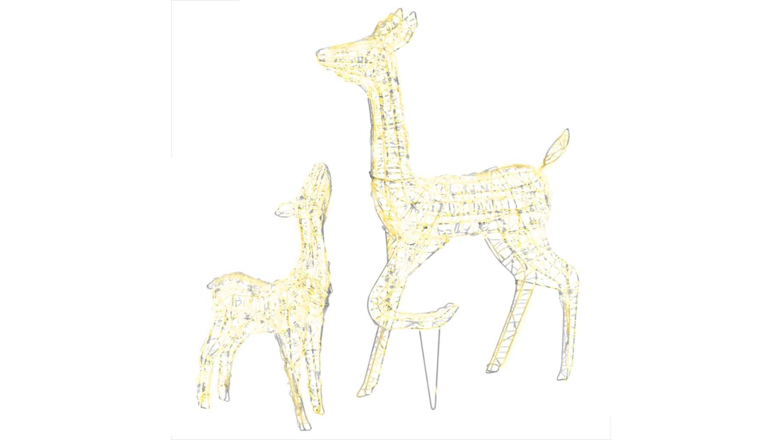 vidaXL Acrylic Reindeer Family Christmas Decoration 160 LED - Warm White