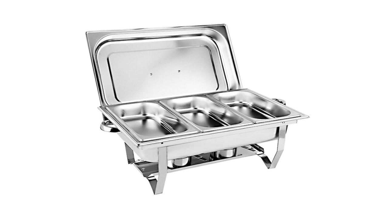 Yarra Supply Stainless Steel Alston Multi Chafing Dish Buffet Warmer Pan - 3 Litre