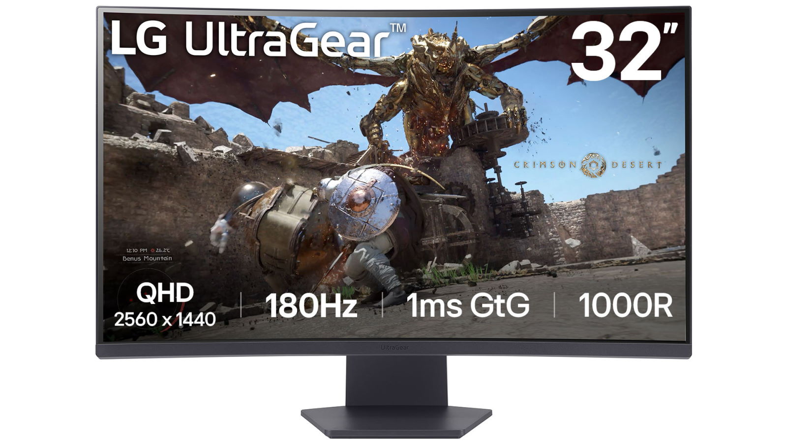 LG 32-inch UltraGear QHD 1000R Curved Gaming Monitor