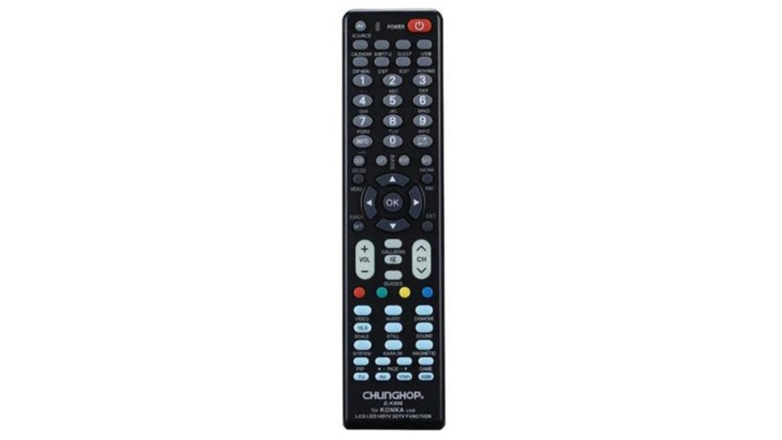 Chunghop Universal Konka LCD/LED/HDTV/HD/TVs  Remote Control Replacement