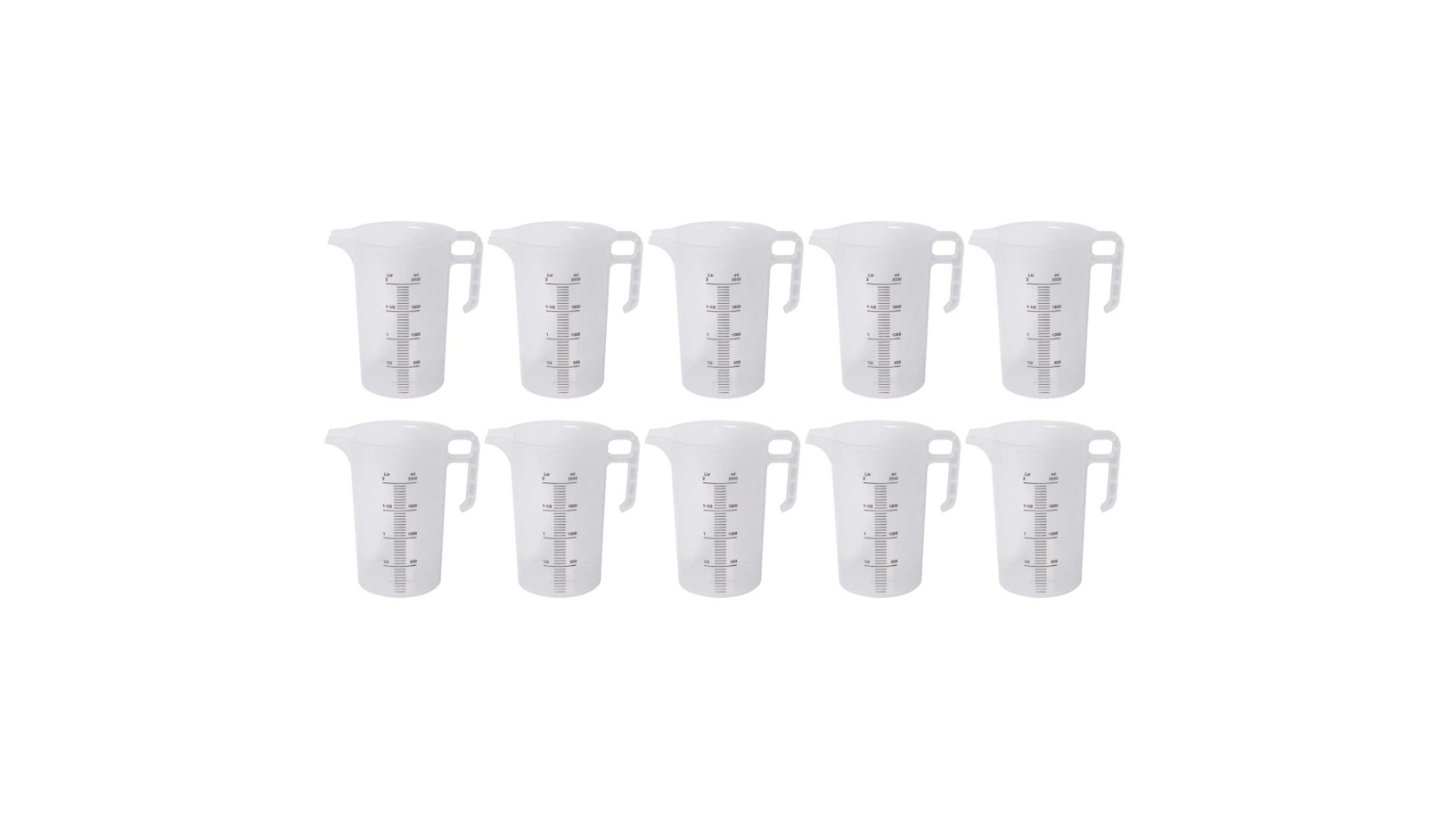 Kitchee 10 Piece Heavy-Duty Plastic Measuring Jug - 2L