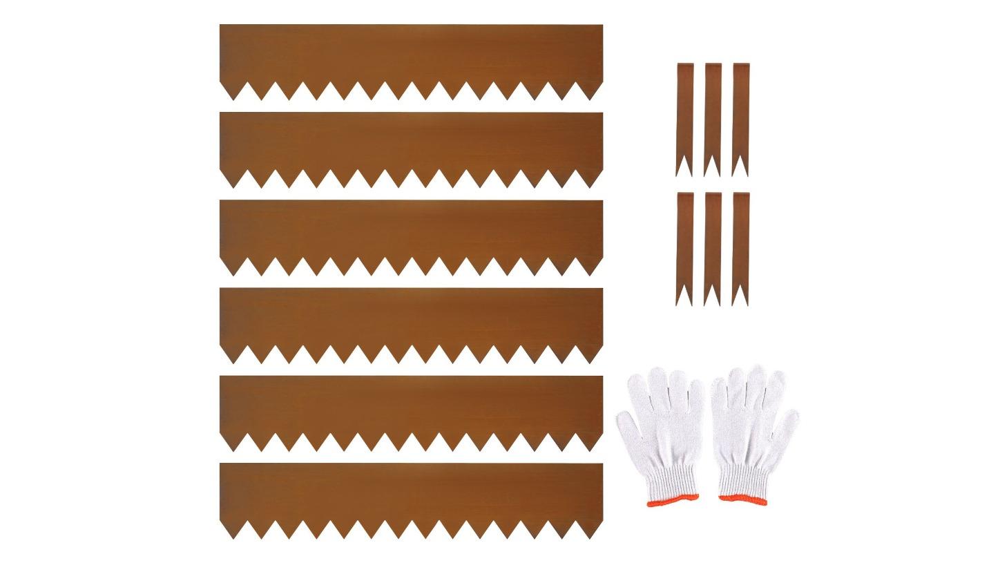 6 Piece Flower Plant Bed DIY Flexible CorTen Steel Path Garden Edging Set - 600 x 20cm