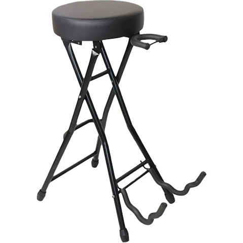 Melodic Foldable Guitar Player Stool with Rear Mounted Stand