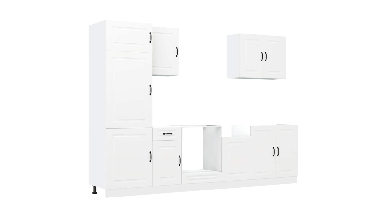 vidaXL 7 Piece White Kalmar Engineered Wood Kitchen Cabinet Set