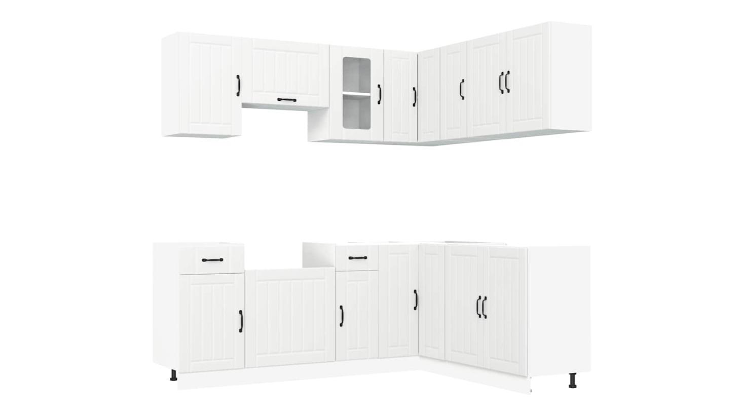 vidaXL Kalmar 11 Piece White Engineered Wood Kitchen Cabinet Set