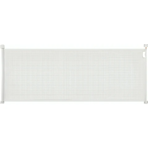 Pet Scene Retractable Mesh Dog 350cm Safety Enclosure Fence for Stairs Doorway - White