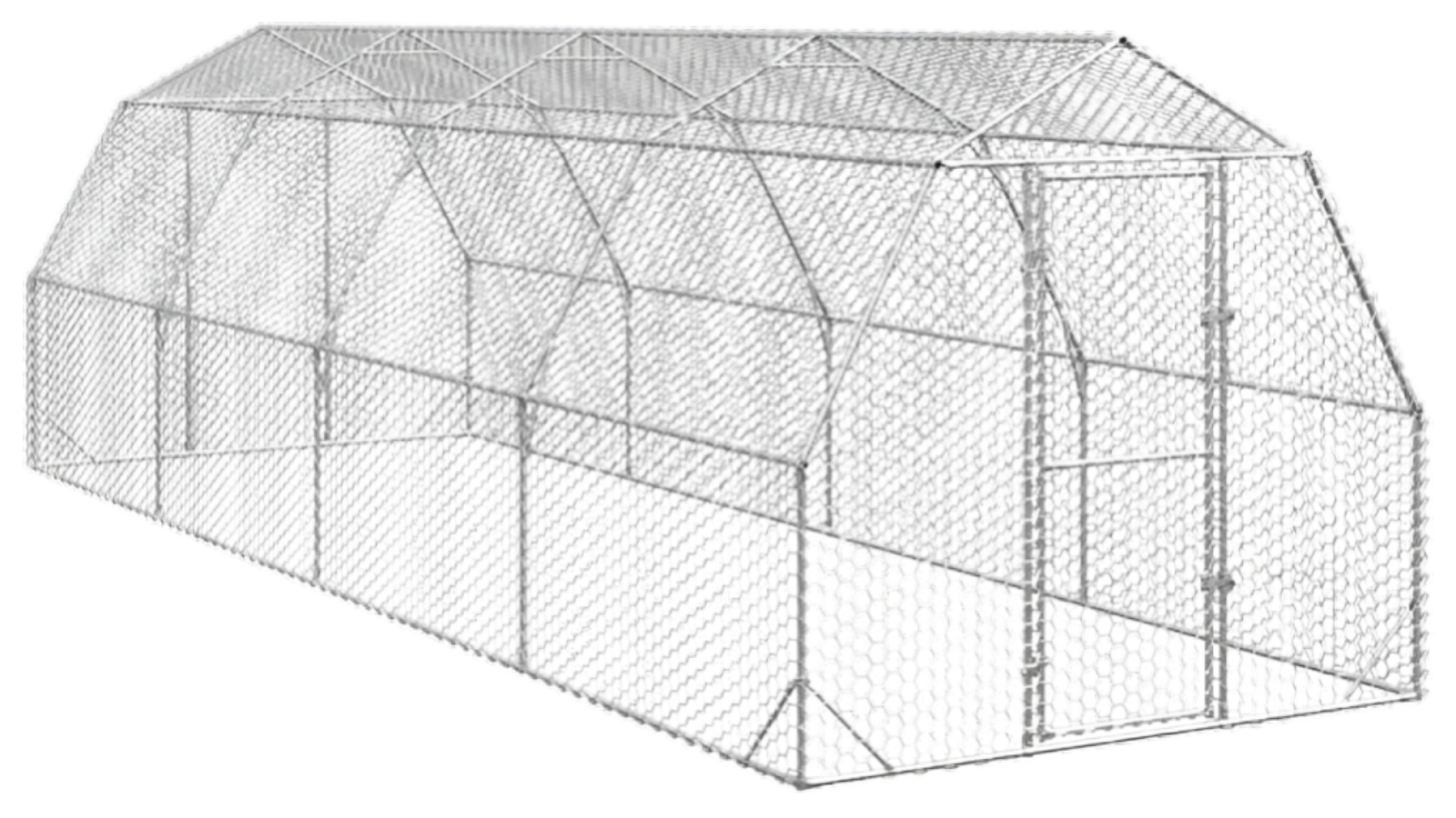 vidaXL Galvanised Steel Chicken Coops - 2.5 x 8 x 2.25metre
