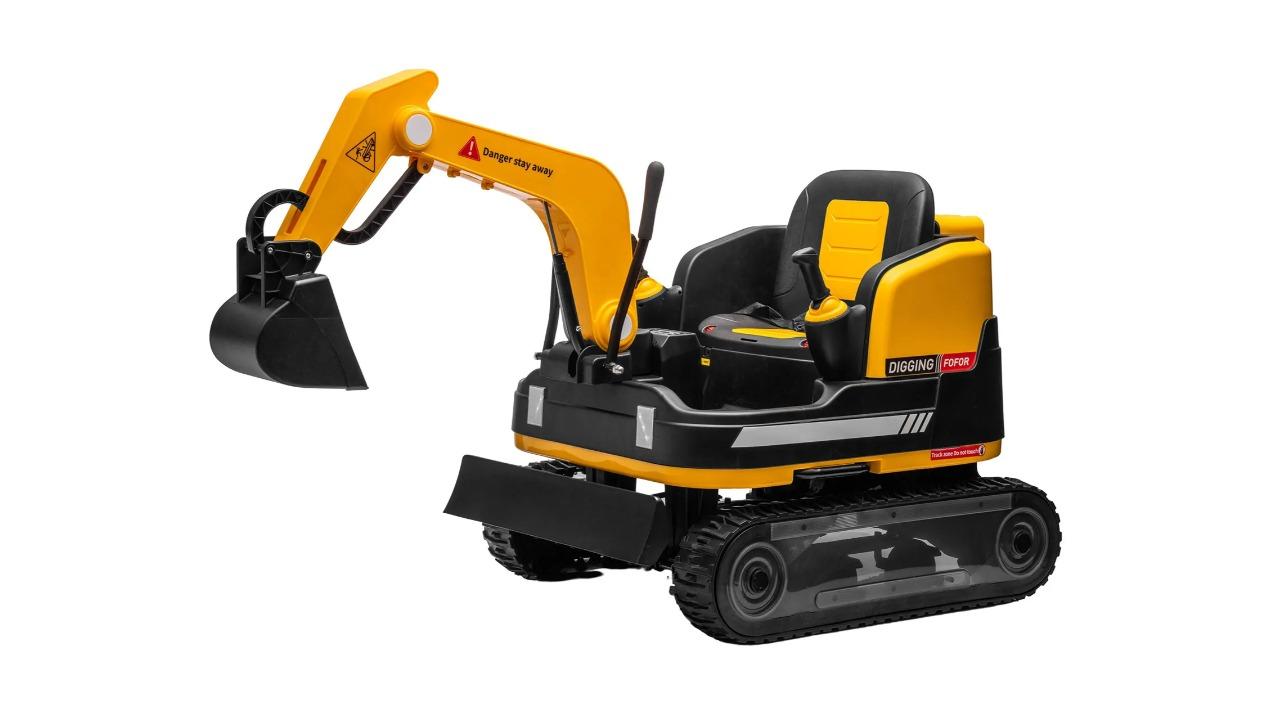Kidbot Kids 2-in-1 Excavator and Bulldozer Ride-On Toy