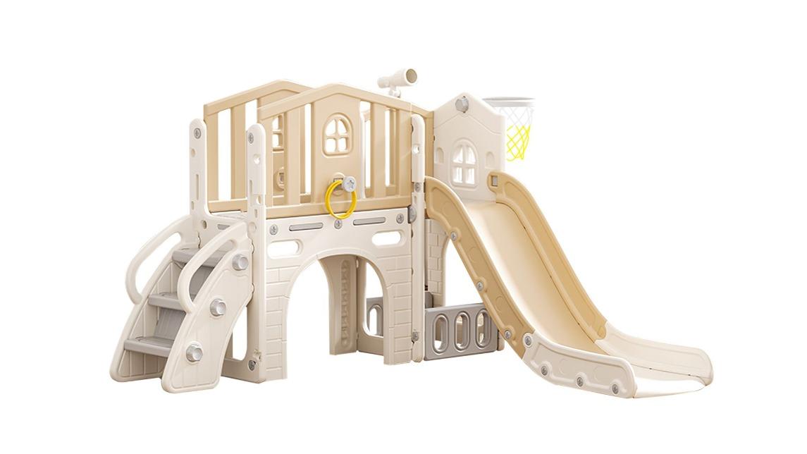 Kidbot 7-in-1 Slide Ladder Basketball Hoop Playset