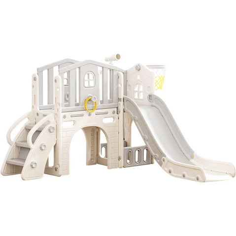Kidbot 7-in-1 Slide Ladder Basketball Hoop Telescope Playset