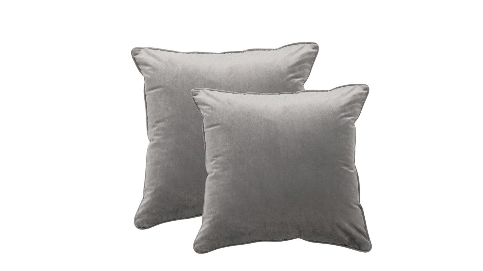 Renee Taylor 50 x 50cm Feather-Filled Icon Velvet Cushion Twin Pack - Steel