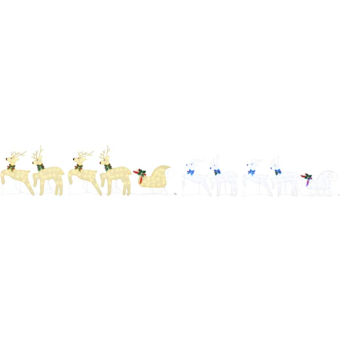 vidaXL 5 Piece Fabric LED Reindeer