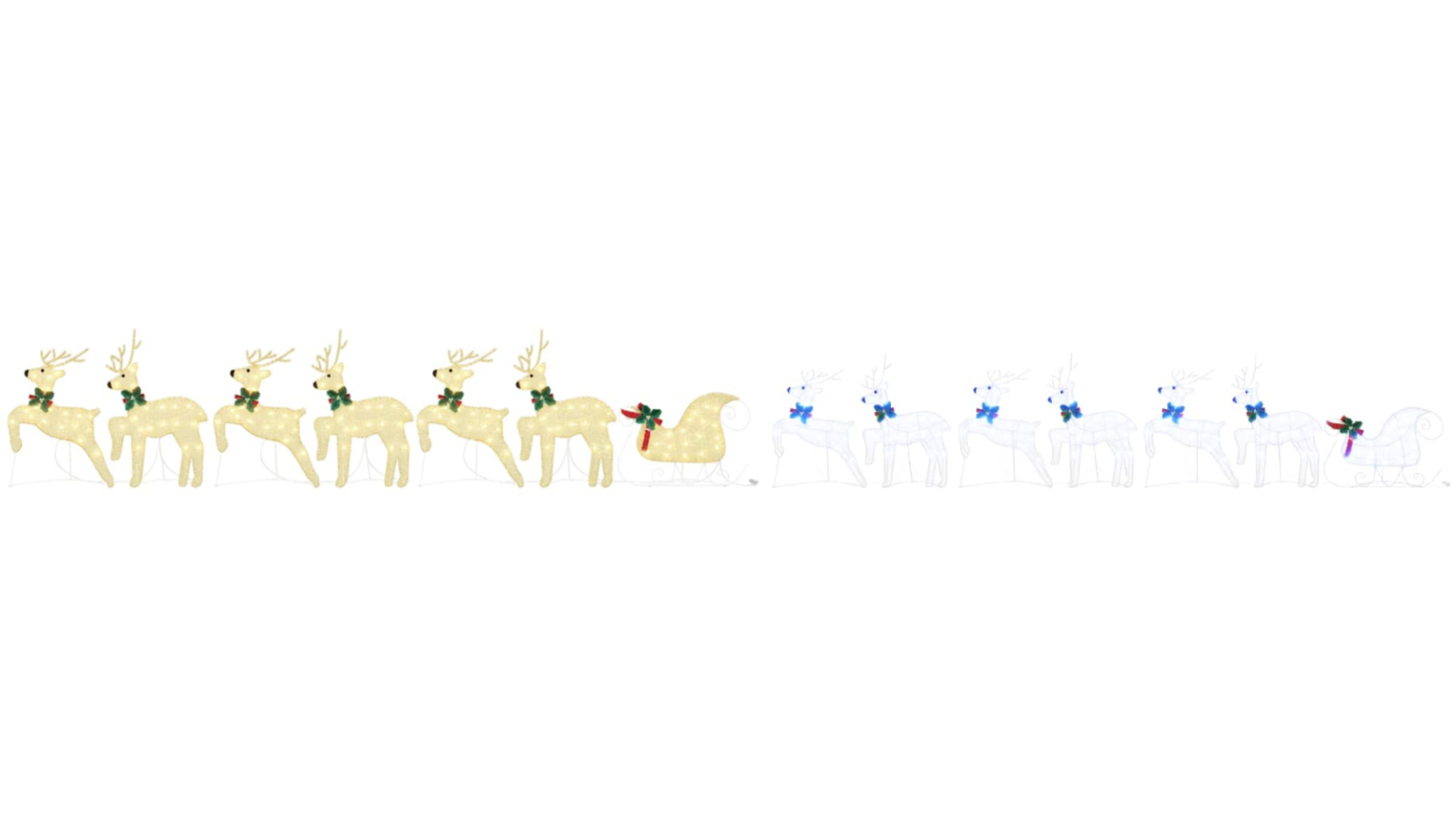 vidaXL 7 Piece Fabric LED Reindeer