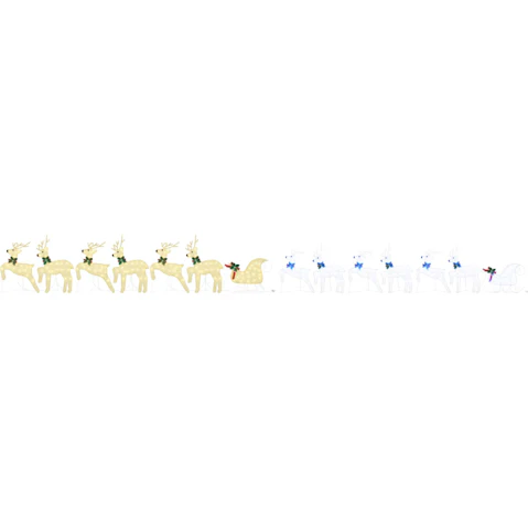 vidaXL 7 Piece Fabric LED Reindeer
