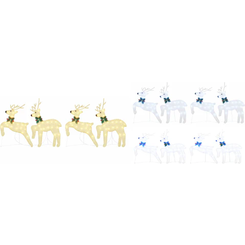 vidaXL 4 Piece Fabric LED Reindeer