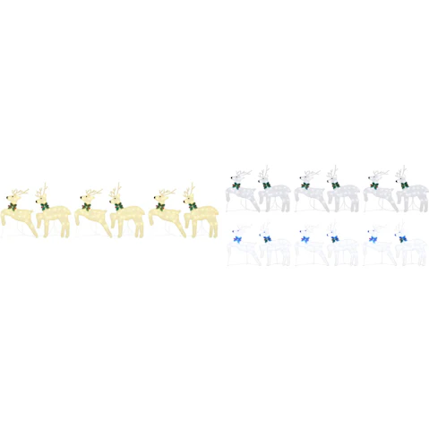 vidaXL 6 Piece Fabric LED Reindeer