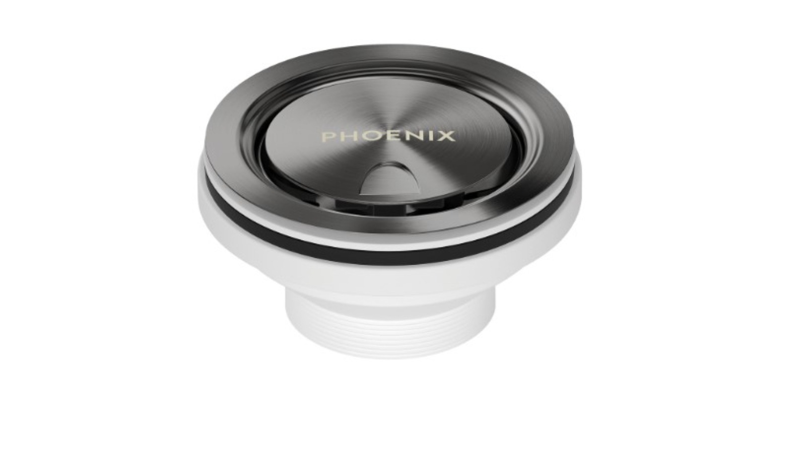 Phoenix Covered Sink Basket Waste with Overflow - Brushed Carbon