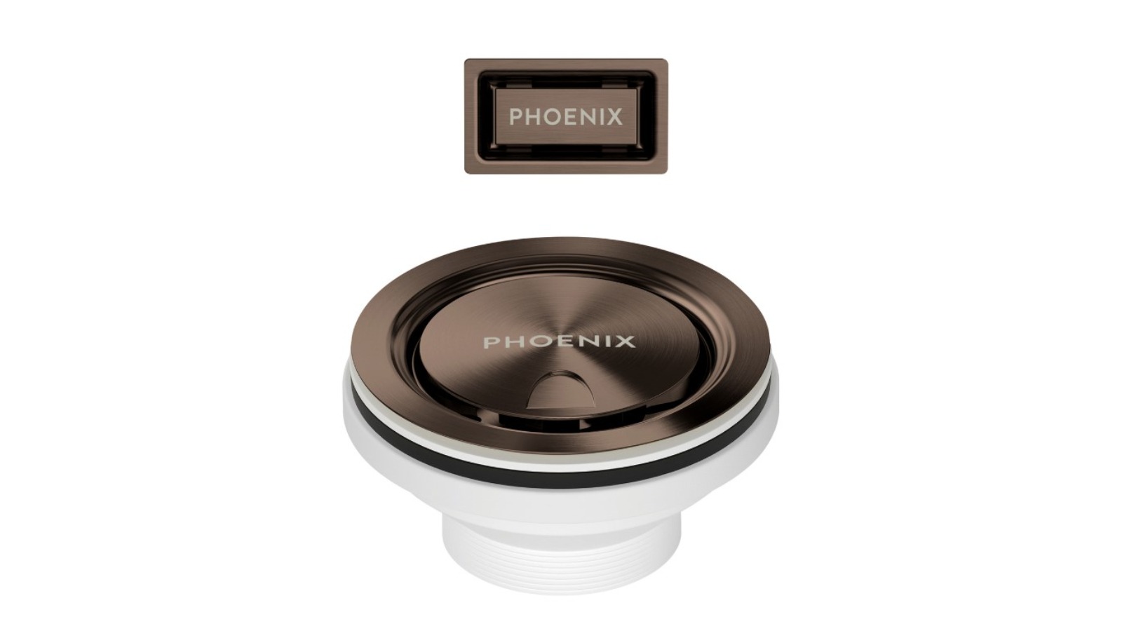 Phoenix 30mm Covered Sink Basket Waste with Overflow - Brushed Bronze