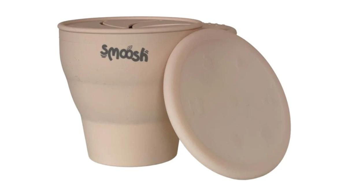 Smoosh Collapsible Snack Cup with Lid - Latte