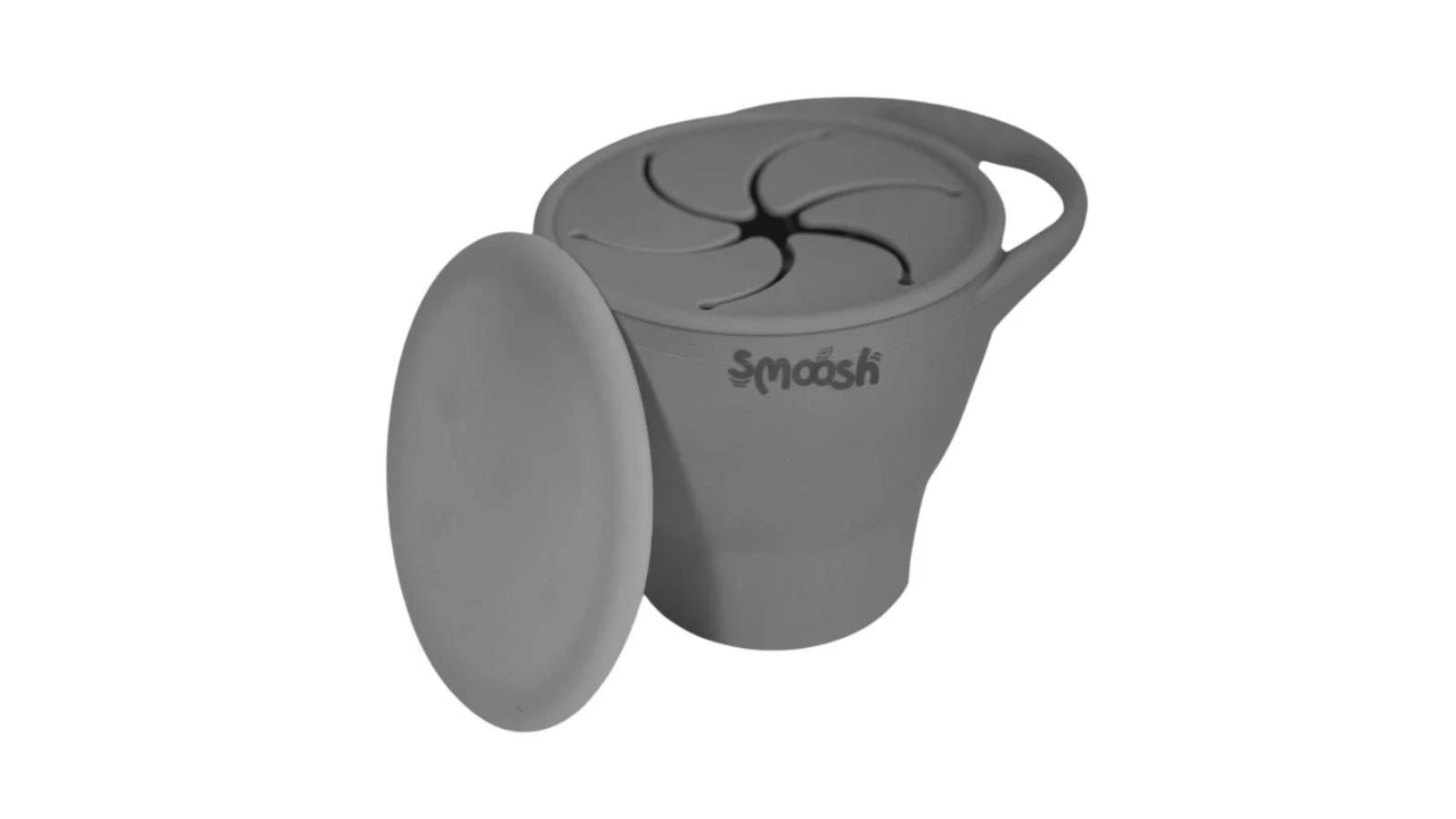 Smoosh Collapsible Snack Cup with Lid - Grey
