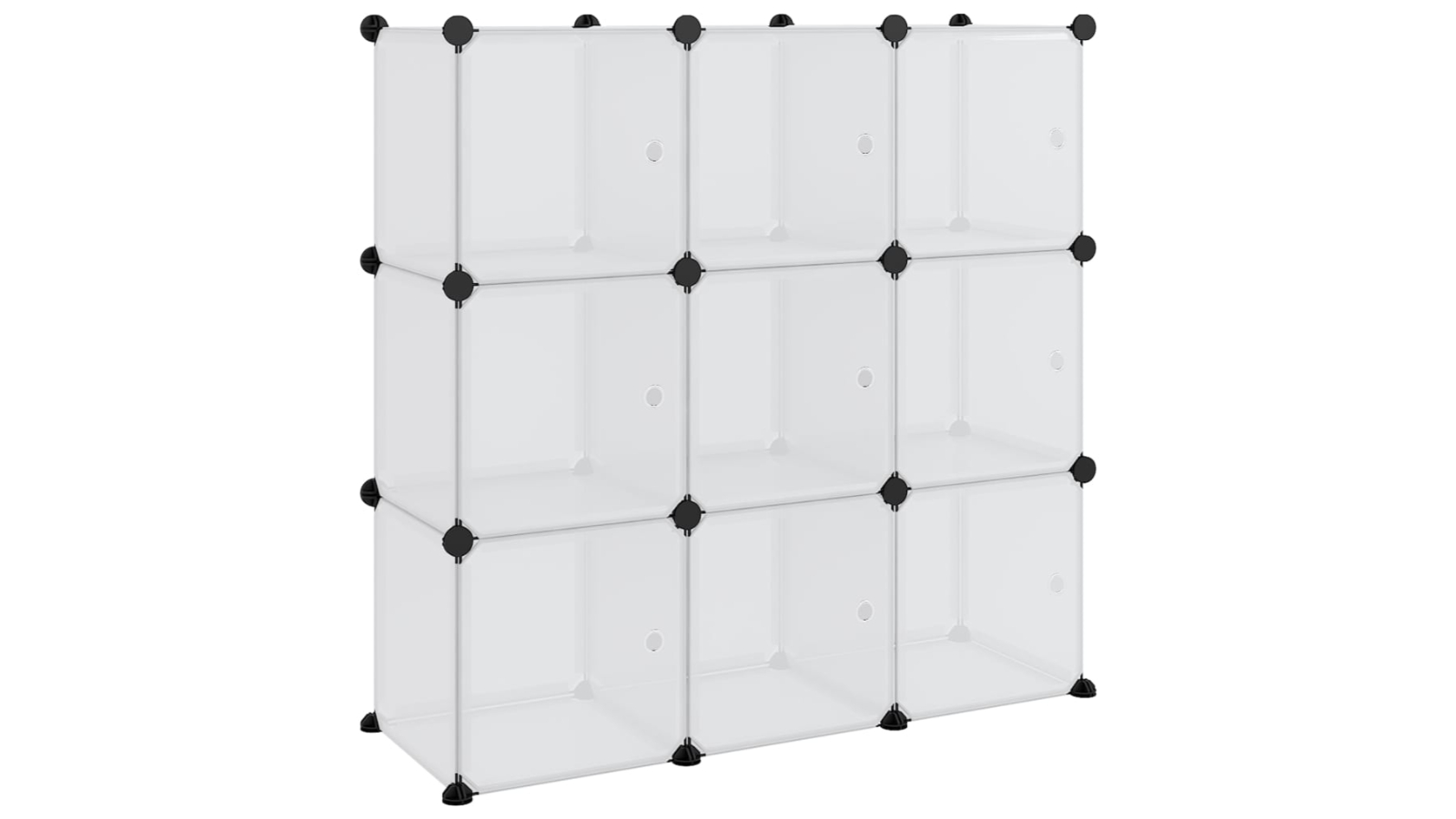 vidaXL Transparent PP Storage Organiser with 9 Cube and Door