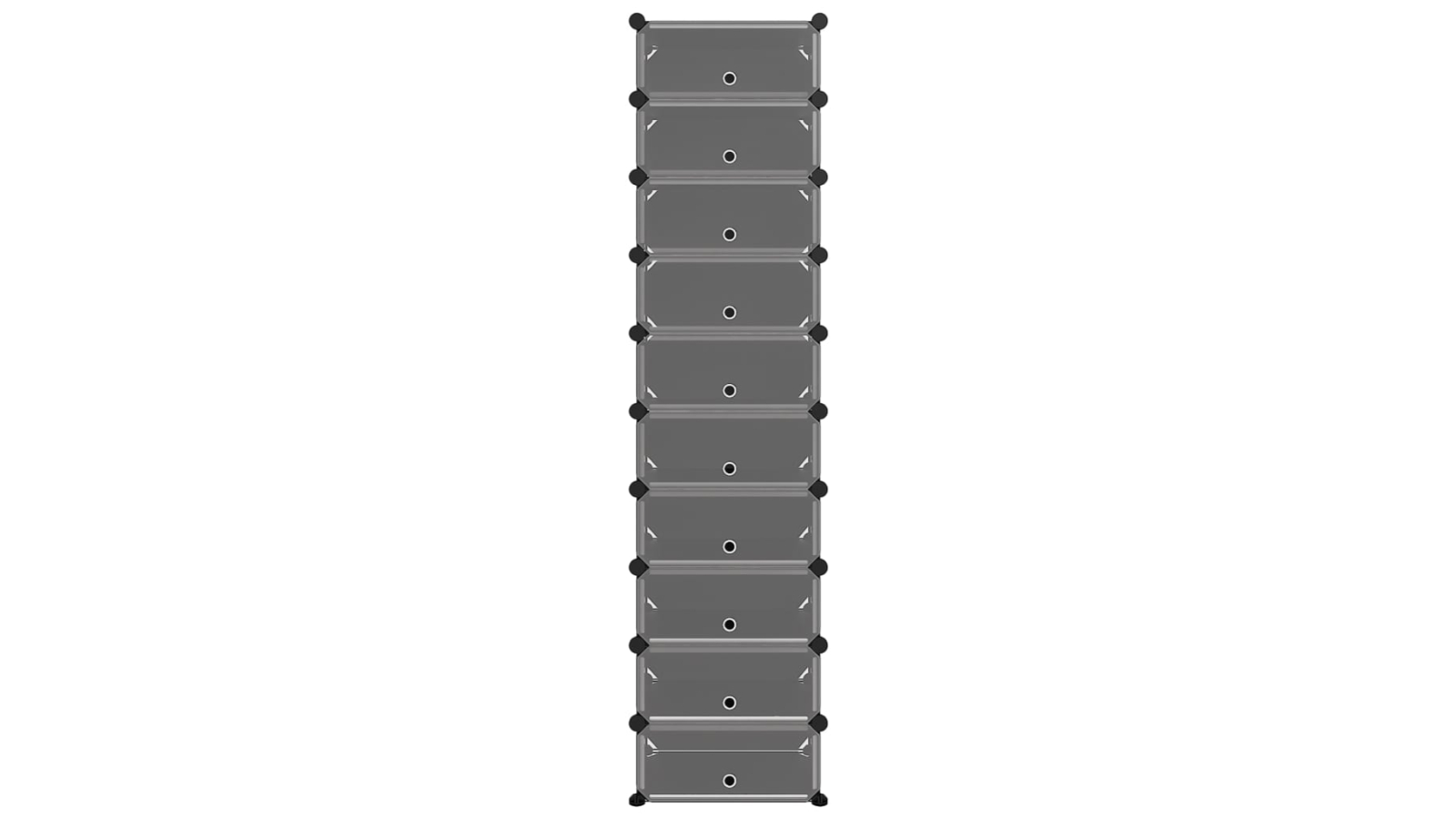 vidaXL Polypropylene 44 x 32 x 174cm Shoe Rack - Black