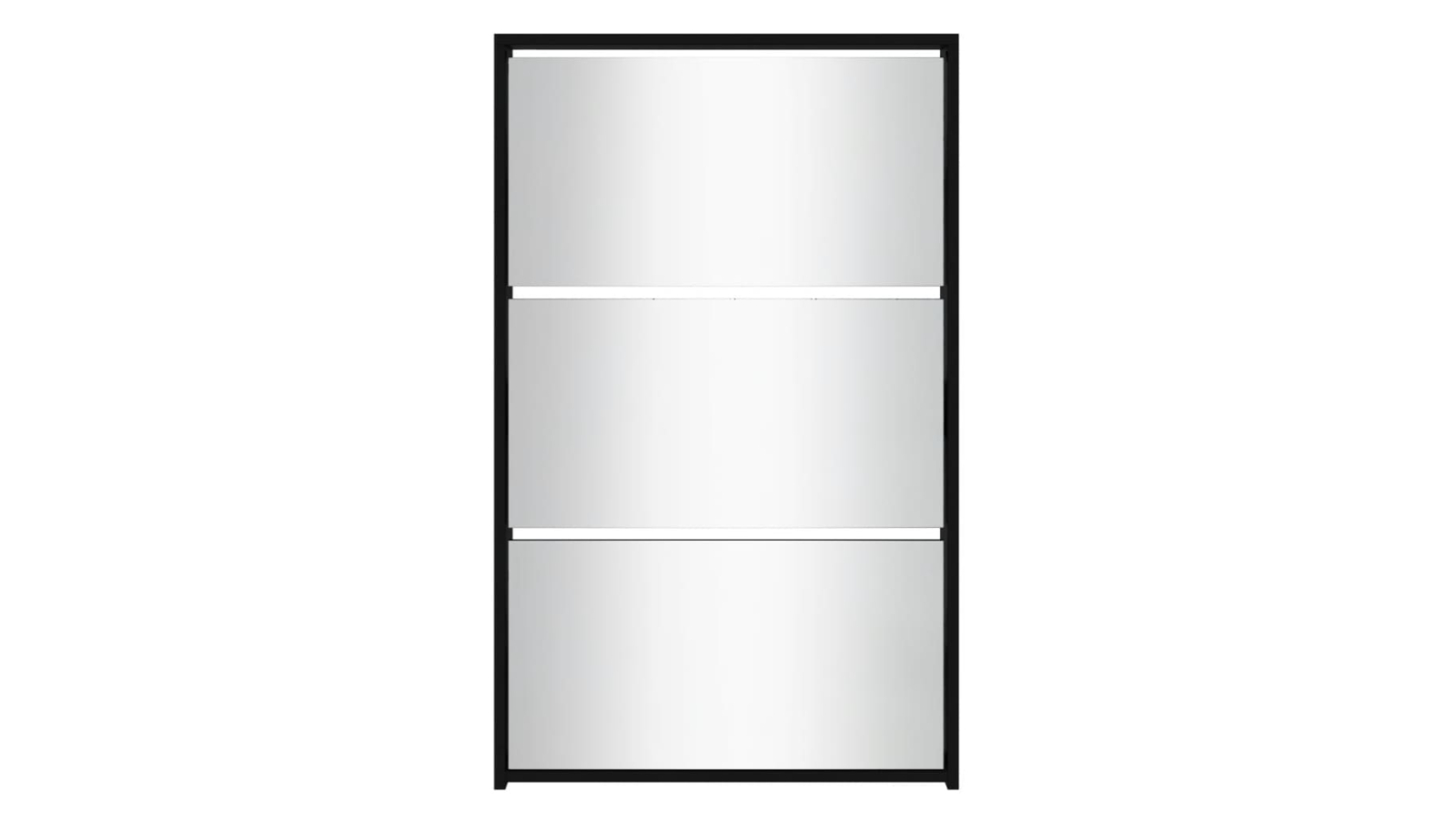 vidaXL 3-Layer Mirror 63 x 17 x 102.5 Shoe Cabinet - Black