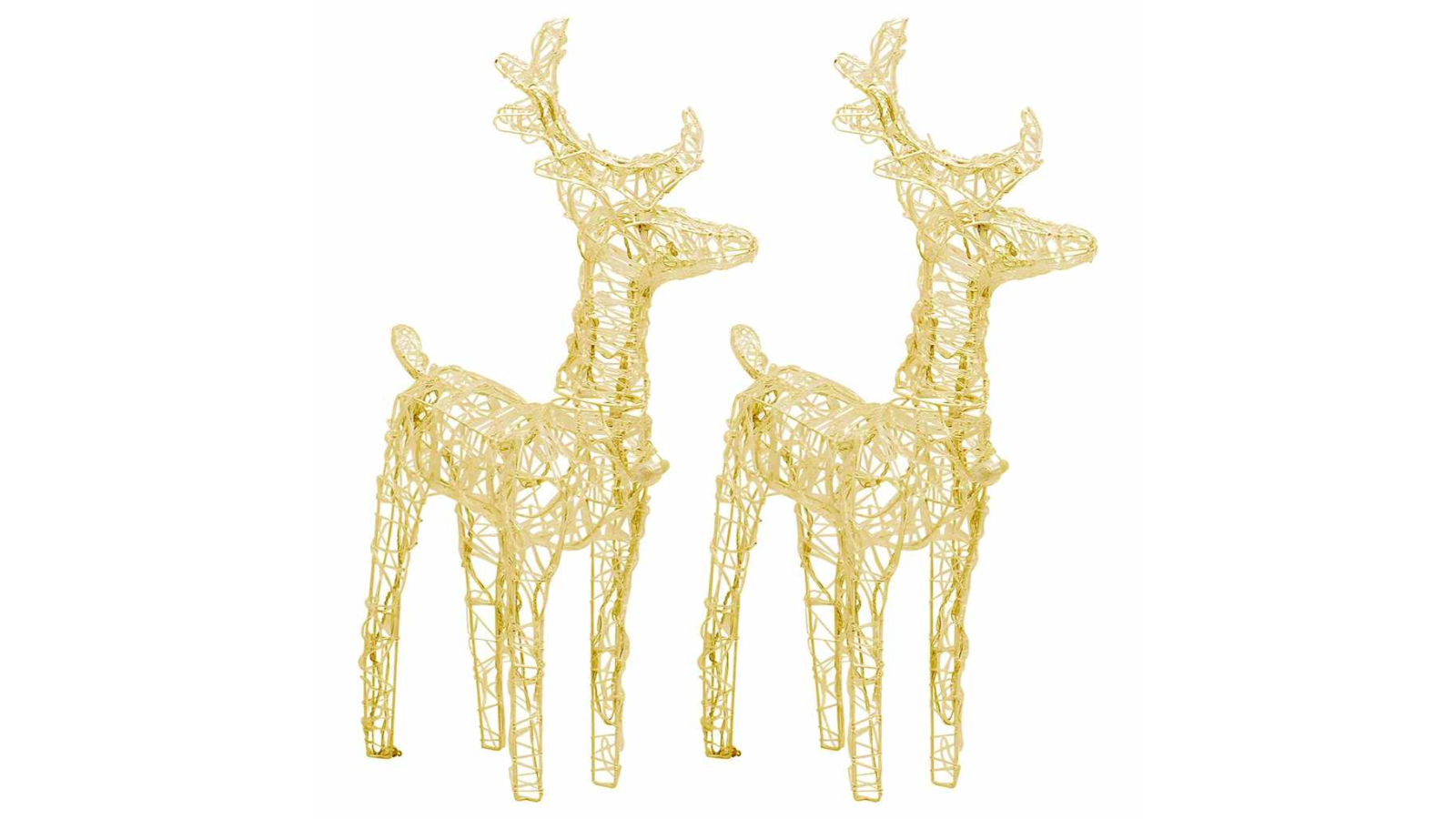 vidaXL 2 Piece Christmas Reindeers 80 LEDs Acrylic - Warm White