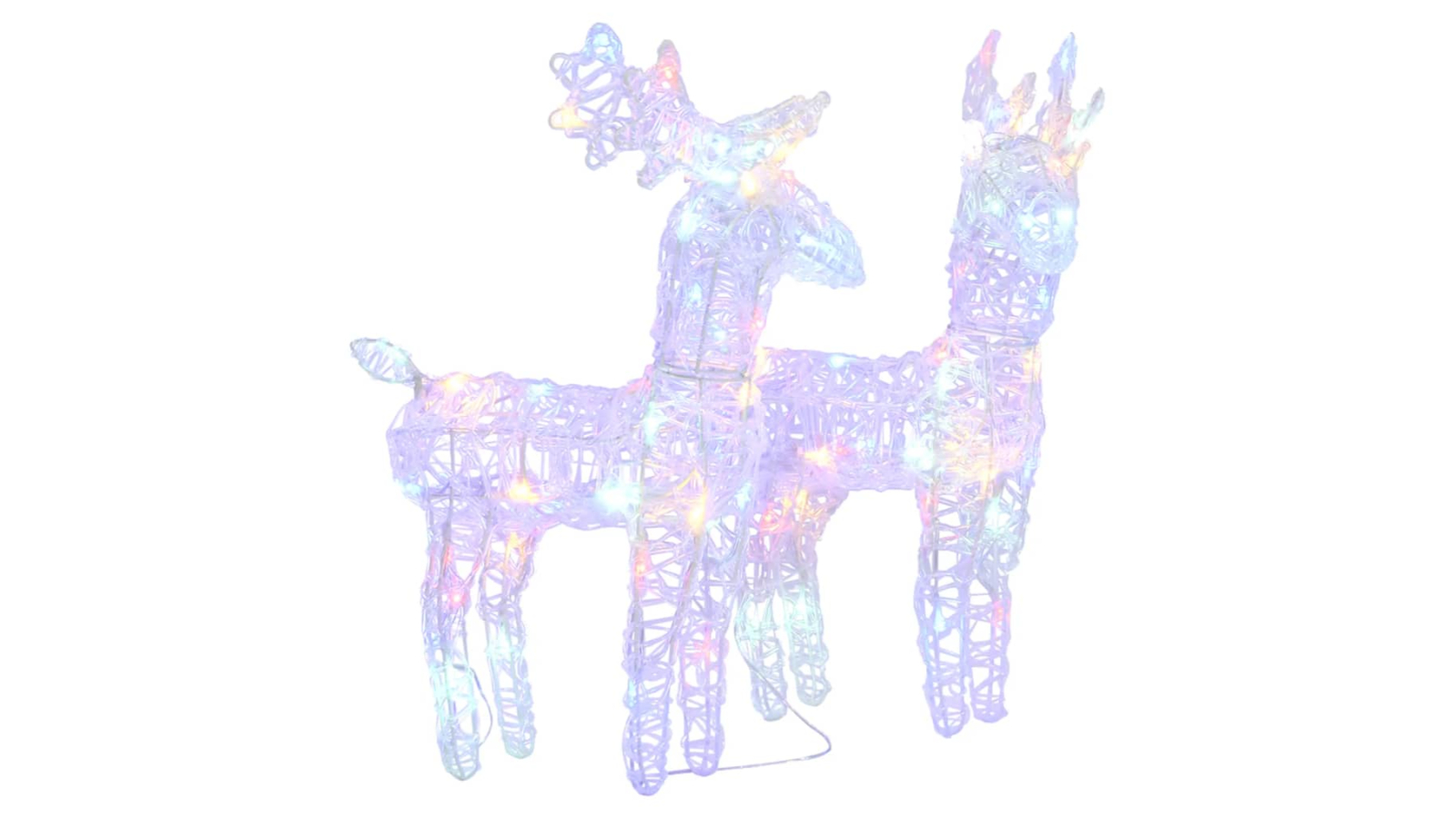 vidaXL 2 Piece Christmas Reindeers 80 LEDs Acrylic - Multicolour