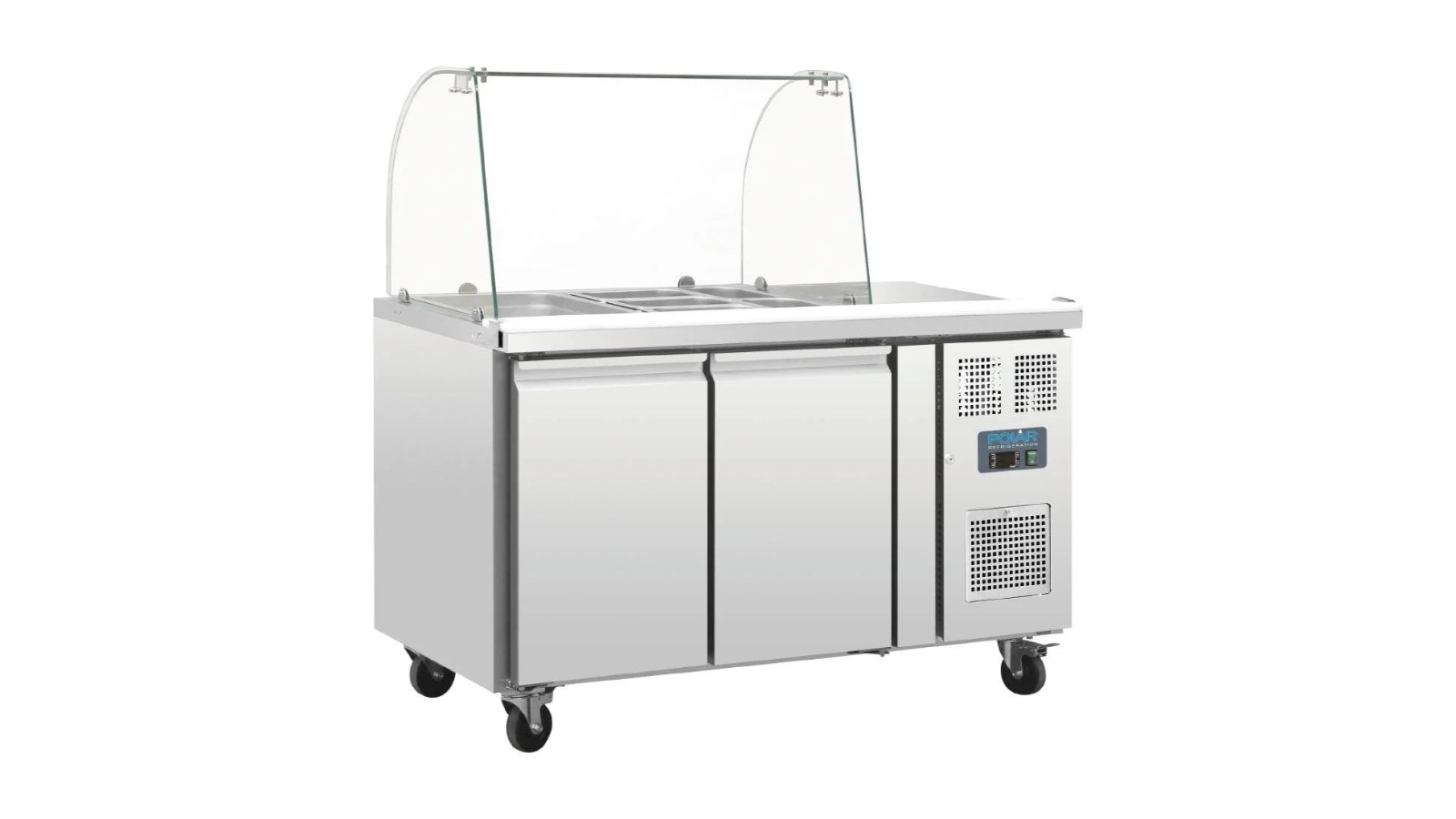 Polar CT393-A U-Series Double Door Refrigerated Gastronorm Saladette Counter