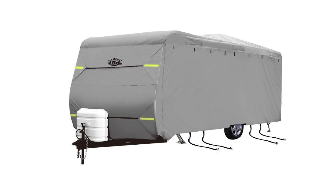 OGL 4-Layer Heavy Duty Polypropylene Water UV Proof Caravan Cover with Storage Bag - 16-18ft