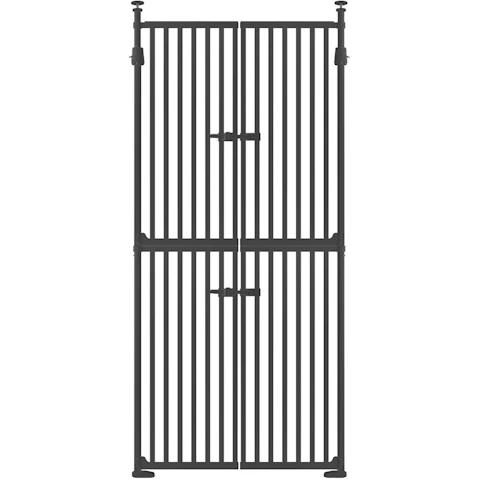 Pet Scene Retractable Extra Tall Enclosure Security Barrier for Kitchen Stairs Doorway - Black