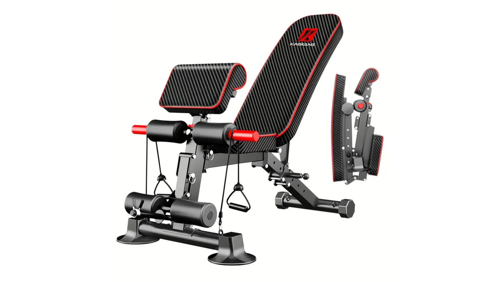 NNETM Adjustable Weight Bench for Full Body Exercise - Black/Red