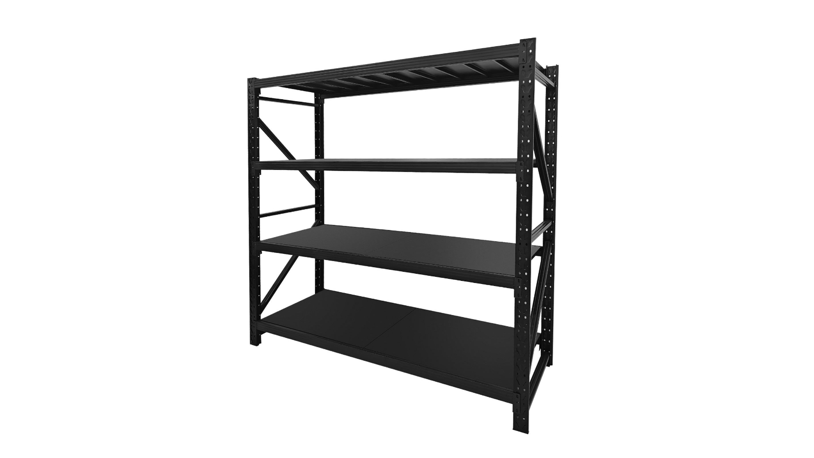 LUXSUITE Heavy Duty Steel Pallet Adjustable 4-Shelf Warehouse Garage Metal Organiser