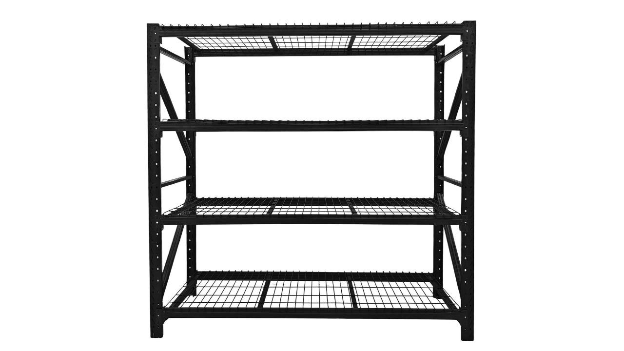 LUXSUITE Adjustable Heavy Duty Metal 4-Shelf Wire Kitchen Storage Rack Pallet Unit 